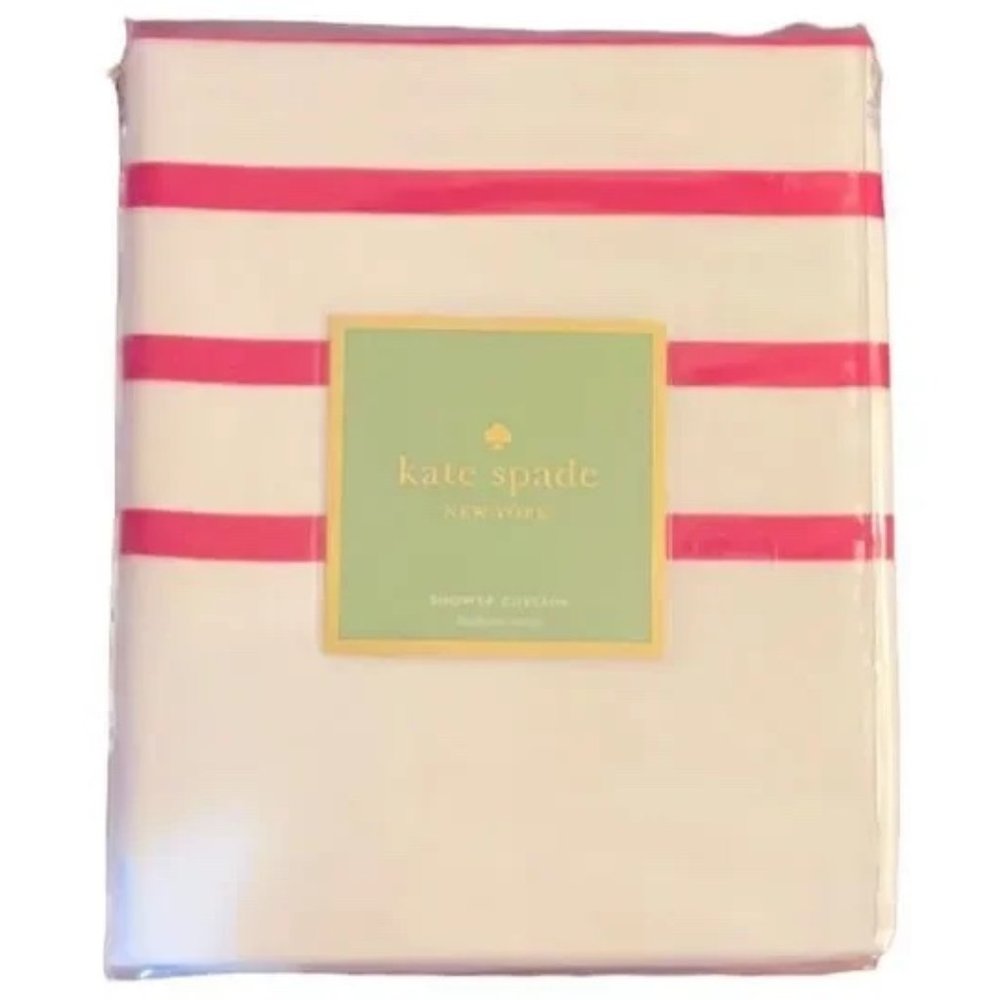 Kate Spade New York Shower Curtain Pink White Stripes Harbour Stripe 72'